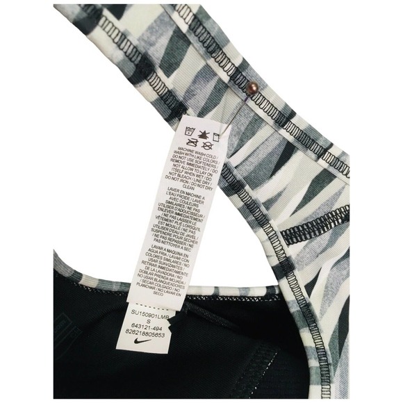 New Nike Pro Criss Cross Bra Top Dry Fit Workout Logo Athletic Geometric Gray S - Picture 13 of 16